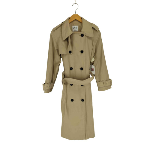 ザラ ZARA 裏地チェック トレンチ コート レディース import:S