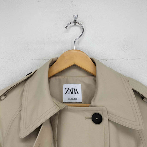 ザラ ZARA 裏地チェック トレンチ コート レディース import:S