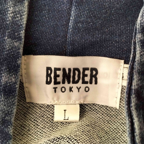 BENDER TOKYO トライバルロゴ刺繍 カットデニム BIG フードブルゾン ジップパーカー メンズ JPN:L