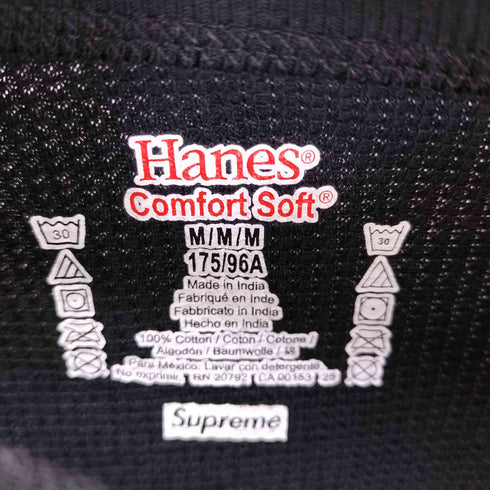 シュプリーム Supreme HANES Bones Thermal Crew Black メンズ import:M