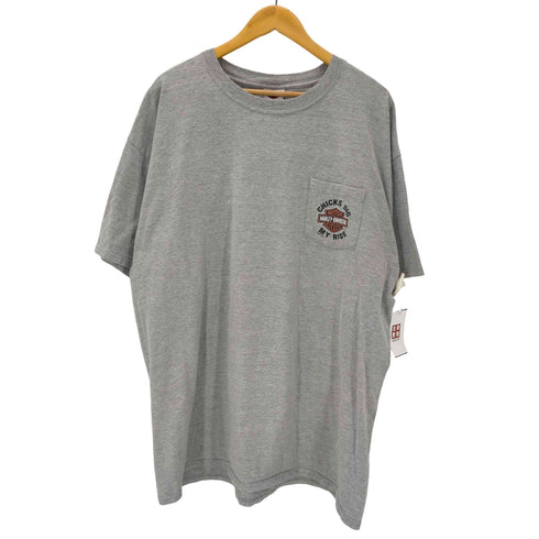 ハーレーダビッドソン HARLEY-DAVIDSON Hanes BEEFY ボディCHICS DIG MY RIDE LAWLESS S/S 両面 プリント ポケ付き Tシャツ ビックサイズ メンズ 2XL
