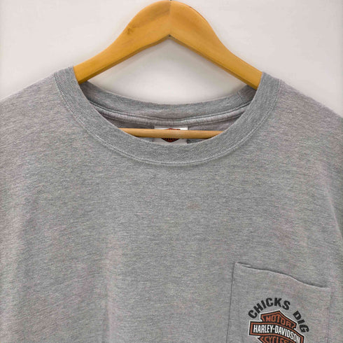 ハーレーダビッドソン HARLEY-DAVIDSON Hanes BEEFY ボディCHICS DIG MY RIDE LAWLESS S/S 両面 プリント ポケ付き Tシャツ ビックサイズ メンズ 2XL