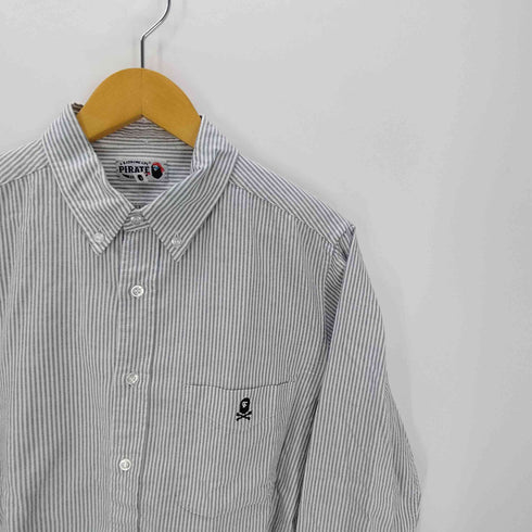 アベイシングエイプパイレーツストア A BATHING APE PIRATE STORE ストライプBDシャツ メンズ JPN:XL