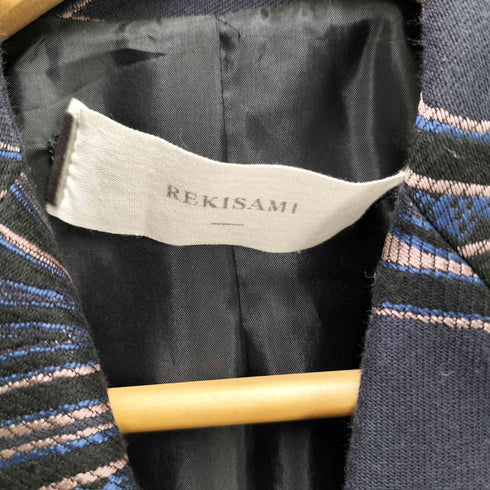 レキサミ REKISAMI 総柄 チェスターコート レディース