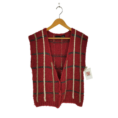 PONTHER ウール混チェックニットベスト レディース import:S