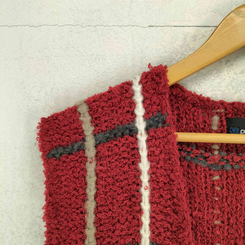 PONTHER ウール混チェックニットベスト レディース import:S