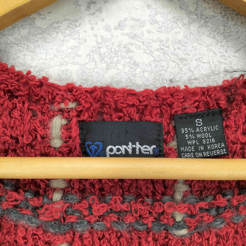 PONTHER ウール混チェックニットベスト レディース import:S