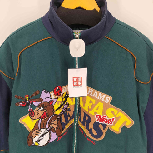 MAX SOUL キャラクター刺繍 裏地ダイヤキルティンング ジップアップ ジャケット メンズ import:M