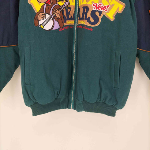 MAX SOUL キャラクター刺繍 裏地ダイヤキルティンング ジップアップ ジャケット メンズ import:M