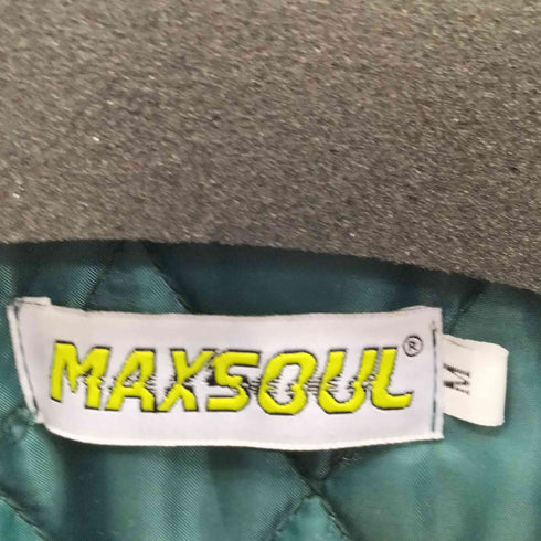 MAX SOUL キャラクター刺繍 裏地ダイヤキルティンング ジップアップ ジャケット メンズ import:M