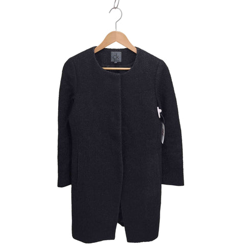 カルバンクライン CALVIN KLEIN ノーカラー ツイードコート レディース JPN:4