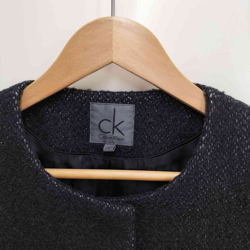 カルバンクライン CALVIN KLEIN ノーカラー ツイードコート レディース JPN:4