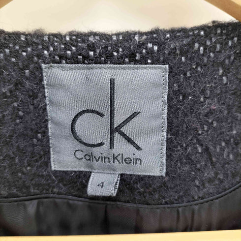 カルバンクライン CALVIN KLEIN ノーカラー ツイードコート レディース JPN:4