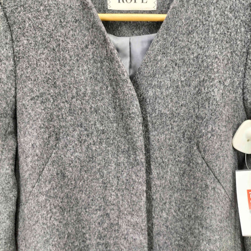 ロペ ROPE ノーカラー ウールコート レディース 36