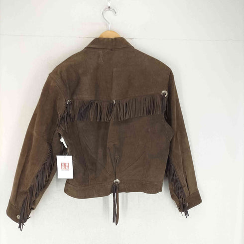 Halsey Leather pigskin ピッグレザー フリンジ コンチョ トラッカージャケット レディース FREE