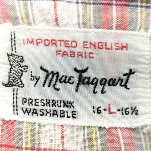 mac taqqant 60s タータンチェック オープンカラー 半袖シャツ メンズ import:L