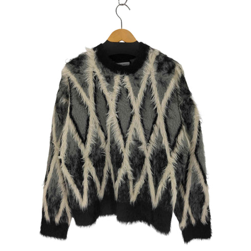 メゾンスペシャル MAISON SPECIAL 25AW 7G Shaggy Jacquard Diamond Pattern Argyle Prime-Over Crew Neck Knit Pullover メンズ JPN:1