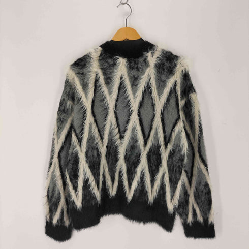メゾンスペシャル MAISON SPECIAL 25AW 7G Shaggy Jacquard Diamond Pattern Argyle Prime-Over Crew Neck Knit Pullover メンズ JPN:1