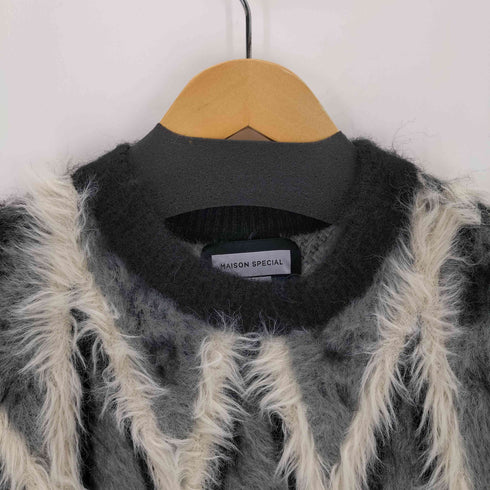 メゾンスペシャル MAISON SPECIAL 25AW 7G Shaggy Jacquard Diamond Pattern Argyle Prime-Over Crew Neck Knit Pullover メンズ JPN:1