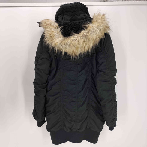 裏地キルティング N-3B 型 フェイクファー フーデット ギャザー ボンバー モッズコート Y2K レディース