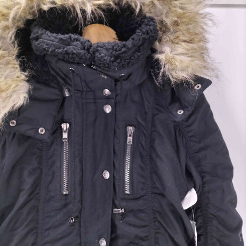 裏地キルティング N-3B 型 フェイクファー フーデット ギャザー ボンバー モッズコート Y2K レディース