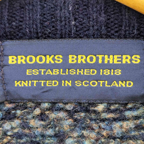 ブルックスブラザーズ BROOKS BROTHERS イギリス製 マルチボーダー ウール クルーネックニット メンズ import:L