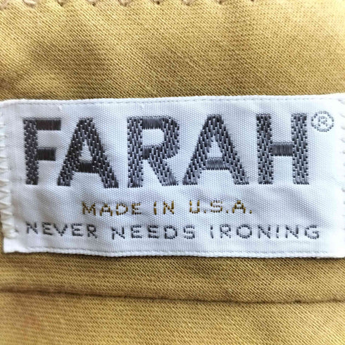ファーラー FARAH 50-60s USA製 カムロック TALONジップ チェック センタープリーツ スラックス メンズ