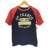 チャンピオン Champion 復刻 ST FRANCIS PHYS.ED.DEPT 三段 フロッキープリント S/S ラグラン Tシャツ 袖目あり メンズ import:M