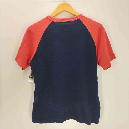 チャンピオン Champion 復刻 ST FRANCIS PHYS.ED.DEPT 三段 フロッキープリント S/S ラグラン Tシャツ 袖目あり メンズ import:M