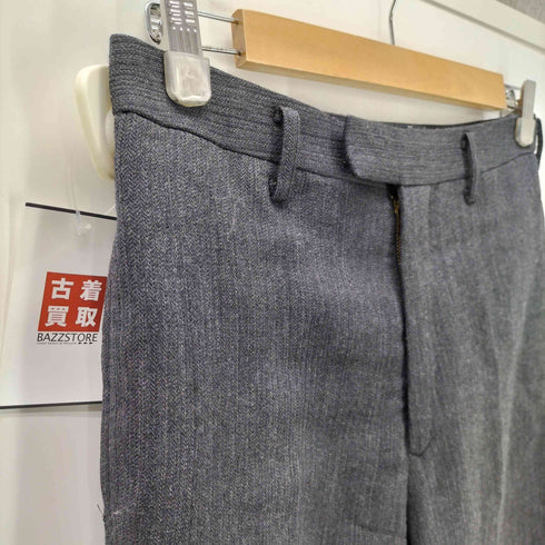 ムッシュ二コル MONSIEUR NICOLE 80-90S YUKIO KOBAYASHI 初期 ウール ポリ 混紡 センタープレス ヘリンボーン ストライプ ワイド ドレス スラックス パンツ メンズ 48
