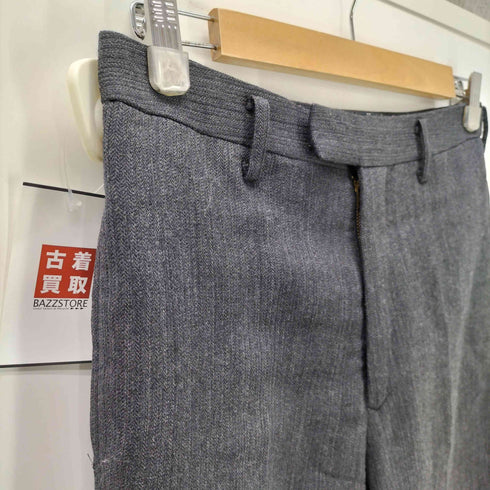 ムッシュ二コル MONSIEUR NICOLE 80-90S YUKIO KOBAYASHI 初期 ウール ポリ 混紡 センタープレス ヘリンボーン ストライプ ワイド ドレス スラックス パンツ メンズ 48