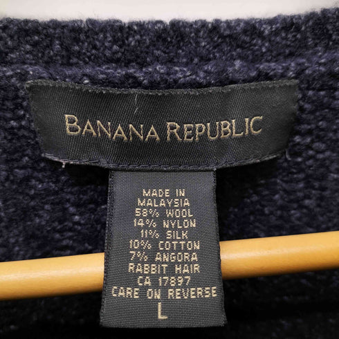 バナナリパブリック BANANA REPUBLIC 00S シルク アンゴラ 混 ローゲージ ウール ニット セーター メンズ import:L