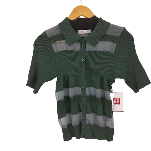 CIEL'AIR IRREGULAR SHEER KNIT POLO レディース FREE