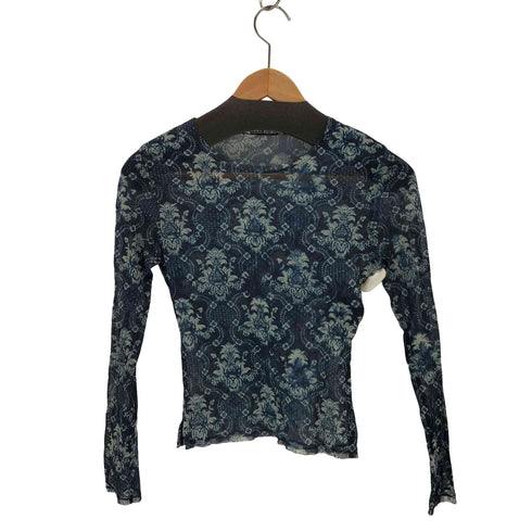 イッセイミヤケ ISSEY MIYAKE ダマスク柄 L/S シアーカットソー レディース JPN:2