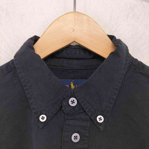 ラルフローレン RALPH LAUREN ハーフボタン 長袖 コットン 無地 ボタンダウンシャツ メンズ import:M