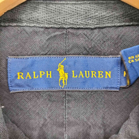 ラルフローレン RALPH LAUREN ハーフボタン 長袖 コットン 無地 ボタンダウンシャツ メンズ import:M