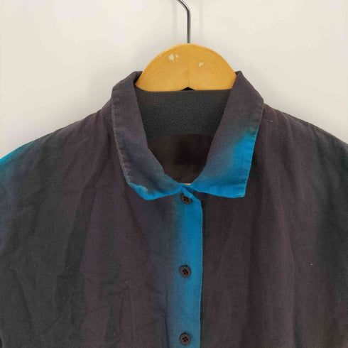 イッセイミヤケ ISSEY MIYAKE グラデーションデザイン L/S レギュラーカラーシャツ レディース JPN:2