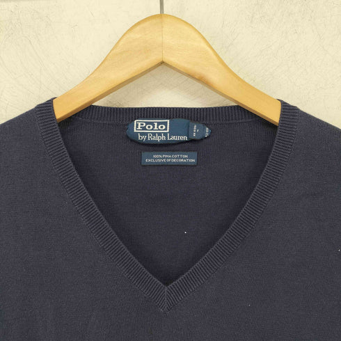 ポロバイラルフローレン Polo by RALPH LAUREN ポニー刺繍 Vネック コットン ニットベスト メンズ import:XL