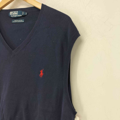 ポロバイラルフローレン Polo by RALPH LAUREN ポニー刺繍 Vネック コットン ニットベスト メンズ import:XL
