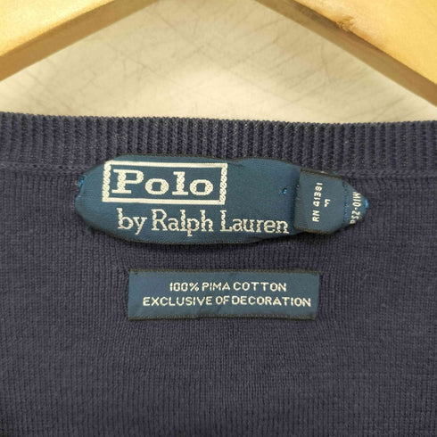 ポロバイラルフローレン Polo by RALPH LAUREN ポニー刺繍 Vネック コットン ニットベスト メンズ import:XL