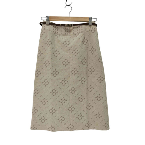 バーバリーロンドン BURBERRY LONDON ベルト付 チェック柄 フレア スカート レディース EUR:40-42