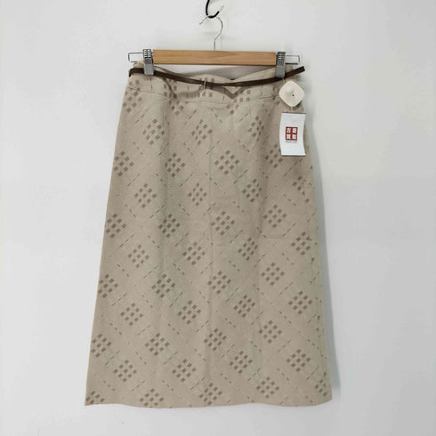 バーバリーロンドン BURBERRY LONDON ベルト付 チェック柄 フレア スカート レディース EUR:40-42