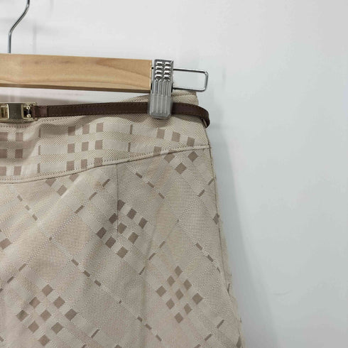 バーバリーロンドン BURBERRY LONDON ベルト付 チェック柄 フレア スカート レディース EUR:40-42
