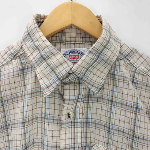 リーバイス Levis 白タブ ウエスタンヨーク ペイント S/S チェック シャツ メンズ import:M