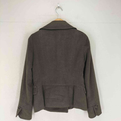 コムサデモード COMME CA DU MODE アンゴラシルク混ダブルブレストピーコート レディース