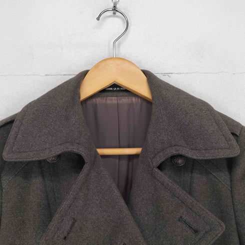 コムサデモード COMME CA DU MODE アンゴラシルク混ダブルブレストピーコート レディース