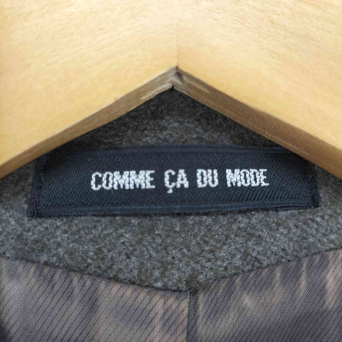 コムサデモード COMME CA DU MODE アンゴラシルク混ダブルブレストピーコート レディース