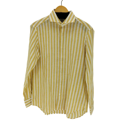 フェアファクス FAIRFAX リネンストライプシャツ メンズ import:L