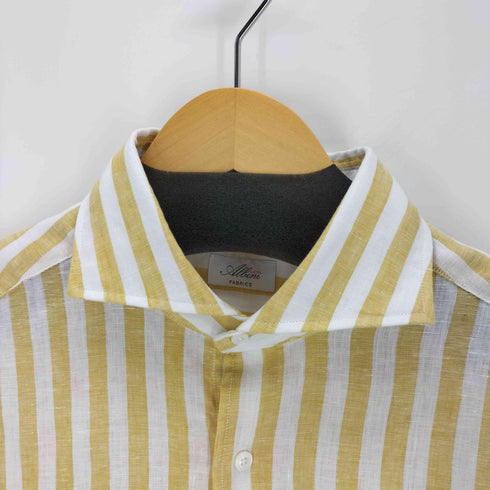 フェアファクス FAIRFAX リネンストライプシャツ メンズ import:L