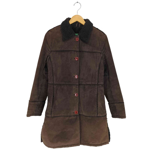 ユナイテッドカラーズオブベネトン UNITED COLORS OF BENETTON Pig Leather ピッグスエード 裏ボア ロングコート レディース JPN:42